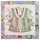 Hermès Carré 90 "Costume de Fete" 100% Silk Scarf in Purple