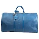 Louis Vuitton Epi Leather Keepall 55 Travel Bag in Blue M42955