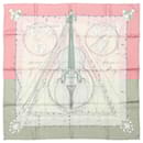 Hermès Carré 90 "La Musique Des Spheres" 100% Silk Scarf in Pink