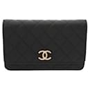 Chanel Classic Chain Wallet in Black Grained Calfskin