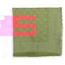 LOUIS VUITTON MONOGRAM PINK SHAWL SCARF 402336 140CM SILK WOOL PINK - Louis Vuitton