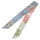Hermès Blue Brides De Gala En Fleurs Silk Twilly Scarf