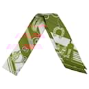 Hermès Brown Brides et Gris Gris Silk Twilly Scarf