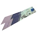 Hermès Blue Les Voitures a Transformation Silk Twilly