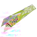 Hermès Pink Jaguar Quetzal Silk Twilly Scarf