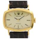 Rolex Cellini 2647 Vintage 18K Gold Leather Ladies Watch