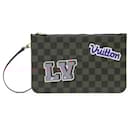 Louis Vuitton Brown Damier Ebene Travel Patches Neverfull MM Pouch