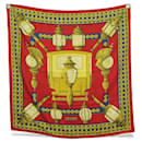VINTAGE FOULARD HERMES FEUX DE ROUTE CARRE 90 CM LATHAM EN SOIE SILK SCARF - Hermès