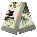 Hermès White Les Voitures a Transformation Silk Scarf