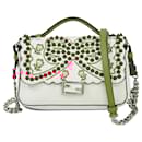 Fendi Double Baguette en cuir brodé à clous micro