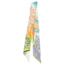 Hermès Pink Jaguar Quetzal Silk Twilly Scarf