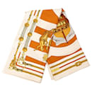 Hermès White Chateaux d Arriere Silk Scarf 90