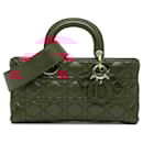 Dior Red Medium Lambskin Cannage Lady D Joy
