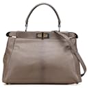 Fendi Peekaboo Shoulder Bag in Brown Leather