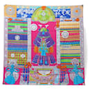 NEUF FOULARD HERMES PARURES DE SAMOURAIS ALINE HONNORE CARRE 90 EN SOIE SCARF - Hermès