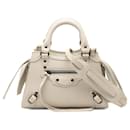 Balenciaga White Mini Python Embossed Calfskin Neo Classic City Satchel