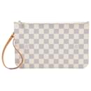 Louis Vuitton White Damier Azur Neverfull MM Pouch