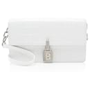 Balenciaga Croc Embossed Calfskin Lock Medium Shoulder Bag