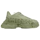 Balenciaga Triple S DIY Metal Sneakers in White Polyester