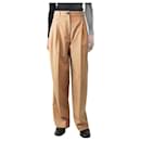 Biscuit pleat-front trousers - size UK 6 - Autre Marque