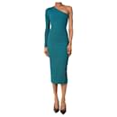 Green lurex one-shoulder sculpted dress - size UK 8 - Autre Marque