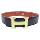 Hermes H 32mm Leather Belt - Hermès