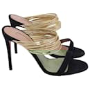 Aquazzura Rendez Vous Sandals in Black Suede and Leather 