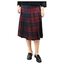 Red tartan pleated midi skirt - size L - Autre Marque