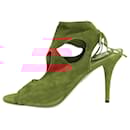 Brown suede lace up heels - size EU 39 (UK 6) - Aquazzura