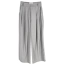 The Frankie Shop Pleated Wide-Leg Trousers in Grey Polyester - Autre Marque