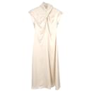 Beaufille Draped Midi Dress in Cream Acetate - Autre Marque