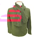 InWear red wool sweater and matching scarf - Autre Marque