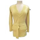 InWear yellow cotton sweater with belt - Autre Marque