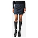 Black silk low rise mini skirt - size UK 8 - Autre Marque