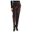 Chocolate tapered corduroy trousers - size UK 6 - Autre Marque