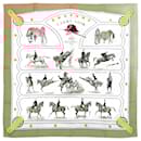 Hermès Carré 90 "CADRE NOIR" Silk handkerchief in Beige