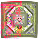 Hermès Carré 90 "HUACA PIRU" Silk handkerchief in Pink