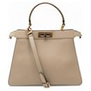 NEW FENDI PEEKABOO MEDIUM 8BN290 BEIGE LEATHER SHOULDER BAG - Fendi