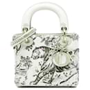 Dior White Limited Edition Mini Calfskin Embroidered Toile de Jouy Lady Dior
