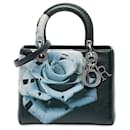 Dior Green Medium Deerskin Floral Print Lady Dior