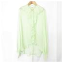 Victoria Beckham Ruffle Frill Silk Blend Blouse - Autre Marque