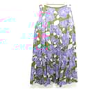 Drawer Hanagara Flower Print 100% Silk Skirt - Autre Marque