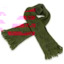 Louis Vuitton Red Wool Silk Logomania Shine Scarf