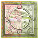 Hermès Carré 90 "SOUS LE CEDRE" Silk handkerchief in Brown