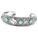 GUCCI Crystal Floral Interlocking G Bangle Bracelet - Gucci