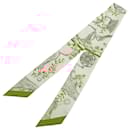 Hermès Brown Etriers Remix Silk Twilly Scarf