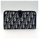 Dior Trotter Pattern Bi-fold Wallet Navy