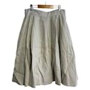 FOXEY A-Line Pleated Skirt Linen Skirt - Autre Marque