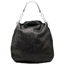 Dior Black Woven Lambskin Soft Lady Dior Hobo