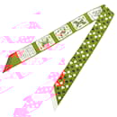 Hermès Orange Jeu de Cartes Silk Twilly Scarf